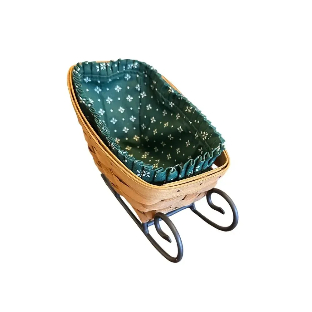 Vintage 2002 Longaberger Sleigh Basket Christmas Collection Collectible Decor